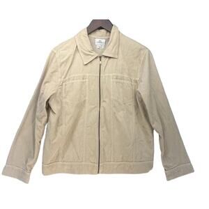 Hot Cotton Marc Ware Mens Corduroy Jacket Zip Front Pockets Tan Size Medium